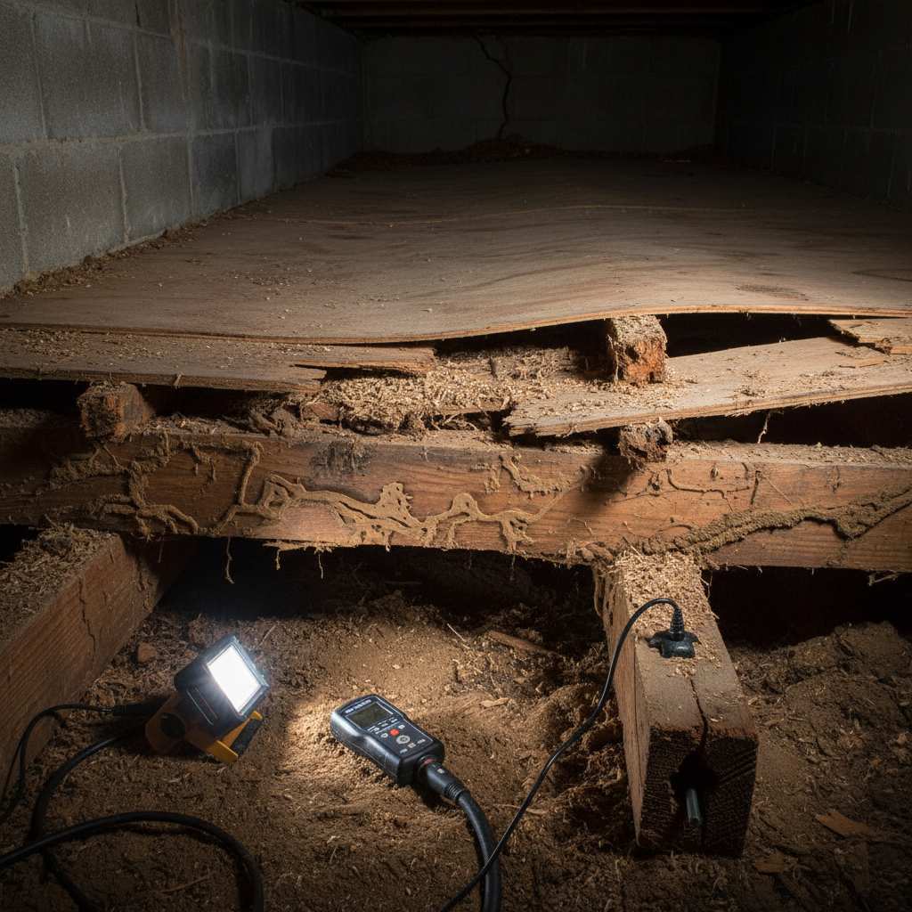 住宅の床下で起こるシロアリ被害の仕組みと点検時に確認される主な構造ポイント