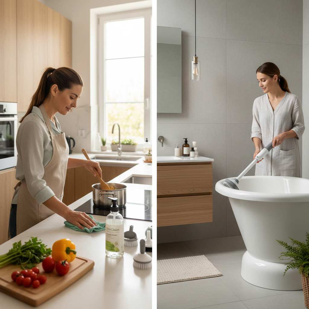掃除を効率よく短縮！キッチンと浴室の時短術